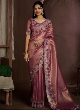 Fancy Fabric Sequins Purple and Wine Traditional Saree