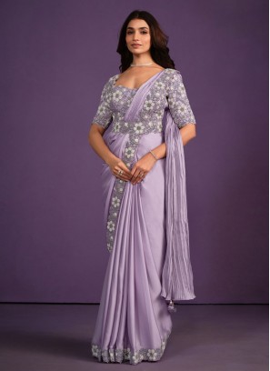 Fascinating Cord Lavender Classic Saree