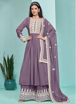 Faux Georgette Salwar Kameez in Purple