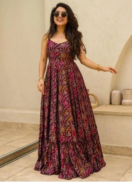 Fetching Magenta Trendy Gown