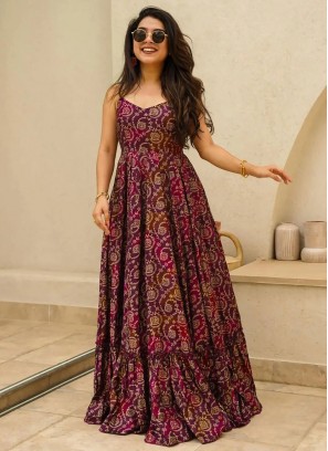 Fetching Magenta Trendy Gown