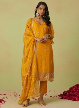 Fetching Shimmer Yellow Salwar Kameez