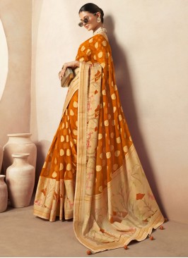 Fine Weaving Mustard Classic Saree