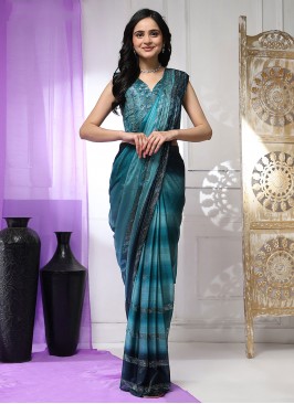 Firozi Festival Contemporary Saree