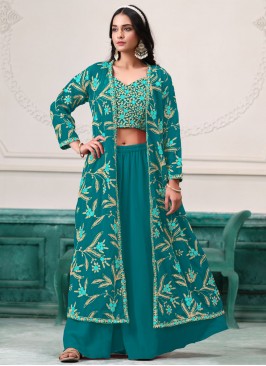 Firozi Zari Ceremonial Designer Salwar Kameez