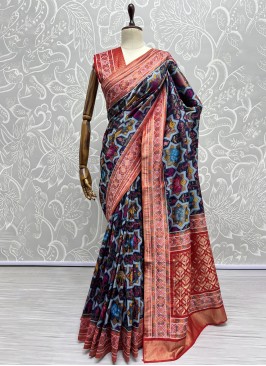 Flattering Silk Multi Colour Weaving Contemporary 