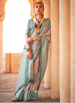 Foil Print Viscose Trendy Saree in Multi Colour