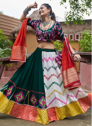 Genius Mirror Multi Colour Viscose Readymade Lehenga Choli