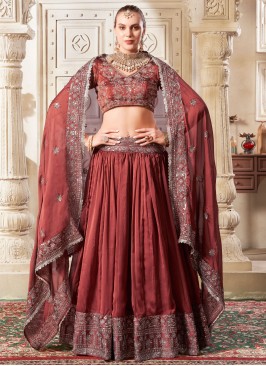 Genius Salmon Lehenga Choli