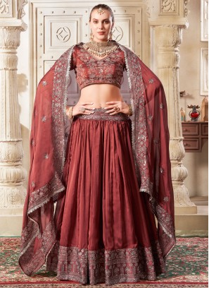 Genius Salmon Lehenga Choli