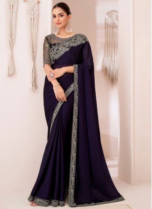 Georgette Contemporary Saree in Violet