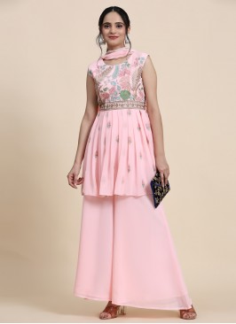Georgette Designer Rose Pink Trendy Salwar Suit