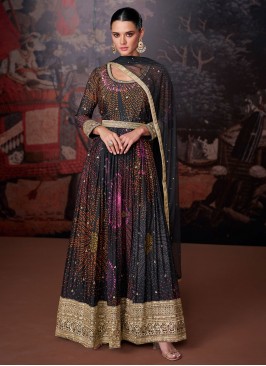 Georgette Digital Print Multi Colour Salwar Kameez