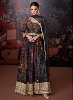 Georgette Digital Print Multi Colour Salwar Kameez