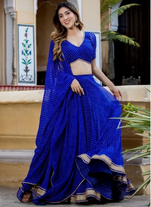 Georgette Lehenga Choli in Blue