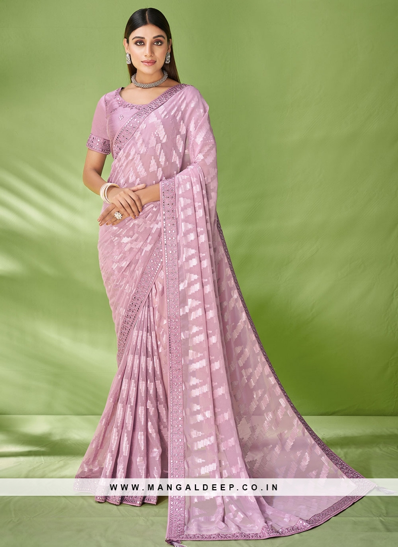 Silk Mauve Pink Saree|SARV151179