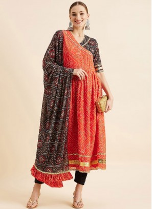 Georgette Multi Colour Trendy Salwar Suit