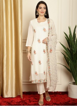 Georgette Off White Designer Salwar Suit