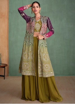 Georgette Readymade Salwar Kameez in Green