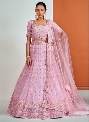 Georgette Trendy Lehenga Choli in Pink