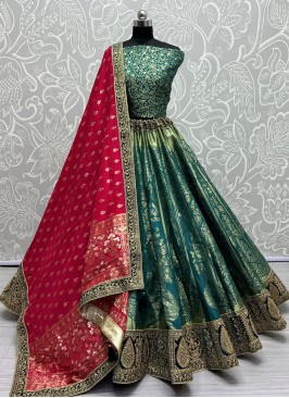 Gilded Patch Border Banarasi Silk Trendy Lehenga Choli