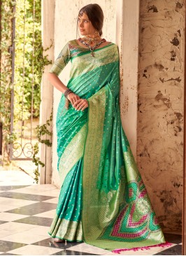 Girlish Green Trendy Saree