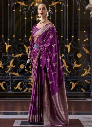 Girlish Satin Silk Festival Traditional Saree