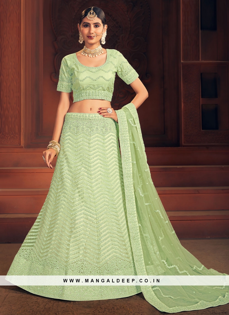 girlish sea green trendy lehenga choli 61190