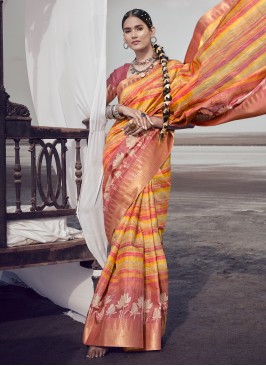 Glamorous Silk Multi Colour Digital Print Saree