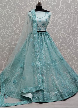 Gleaming Aqua Blue Lehenga Choli