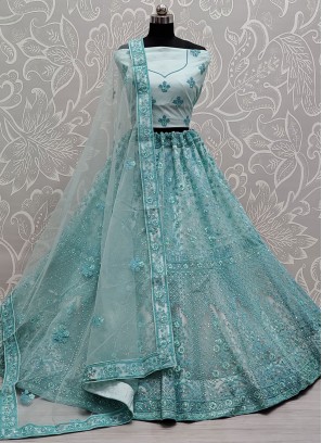 Gleaming Aqua Blue Lehenga Choli