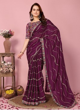 Gleaming Embroidered Ceremonial Classic Saree