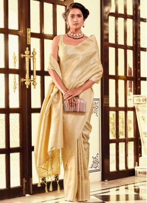 Gold Color Contemporary Saree