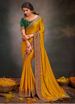 Gorgonize Mustard Party Classic Saree