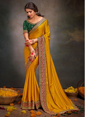 Gorgonize Mustard Party Classic Saree