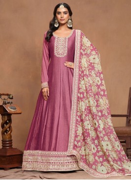 Graceful Embroidered Art Silk Trendy Gown