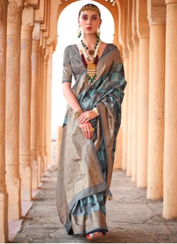 Graceful Viscose Foil Print Designer Saree