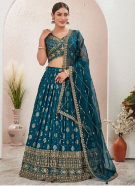 Gratifying pure-dola Morpeach  Sequins Readymade Lehenga Choli