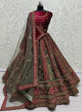 Green and Rani Color Trendy Lehenga Choli