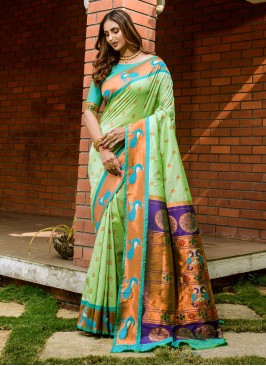 Green Banglori Silk Traditional Saree