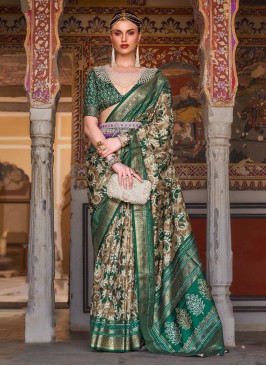 Green Ceremonial Silk Designer Saree