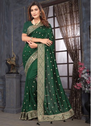 Green Color Contemporary Saree