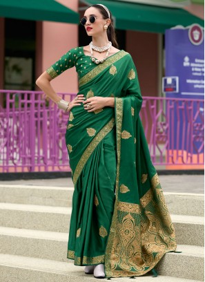 Green Color Contemporary Saree