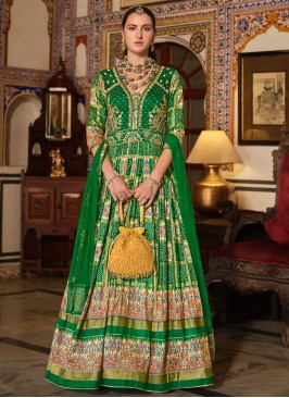 Green Color Designer Gown