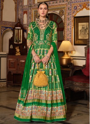 Green Color Designer Gown