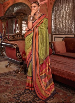 Green Color Designer Saree