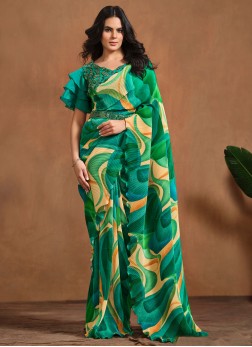 Green Color Traditional Saree