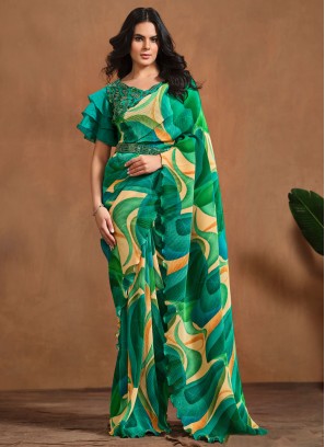 Green Color Traditional Saree