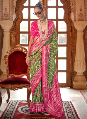 Green Color Trendy Saree