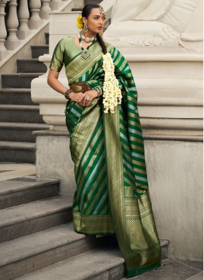 Green Color Trendy Saree